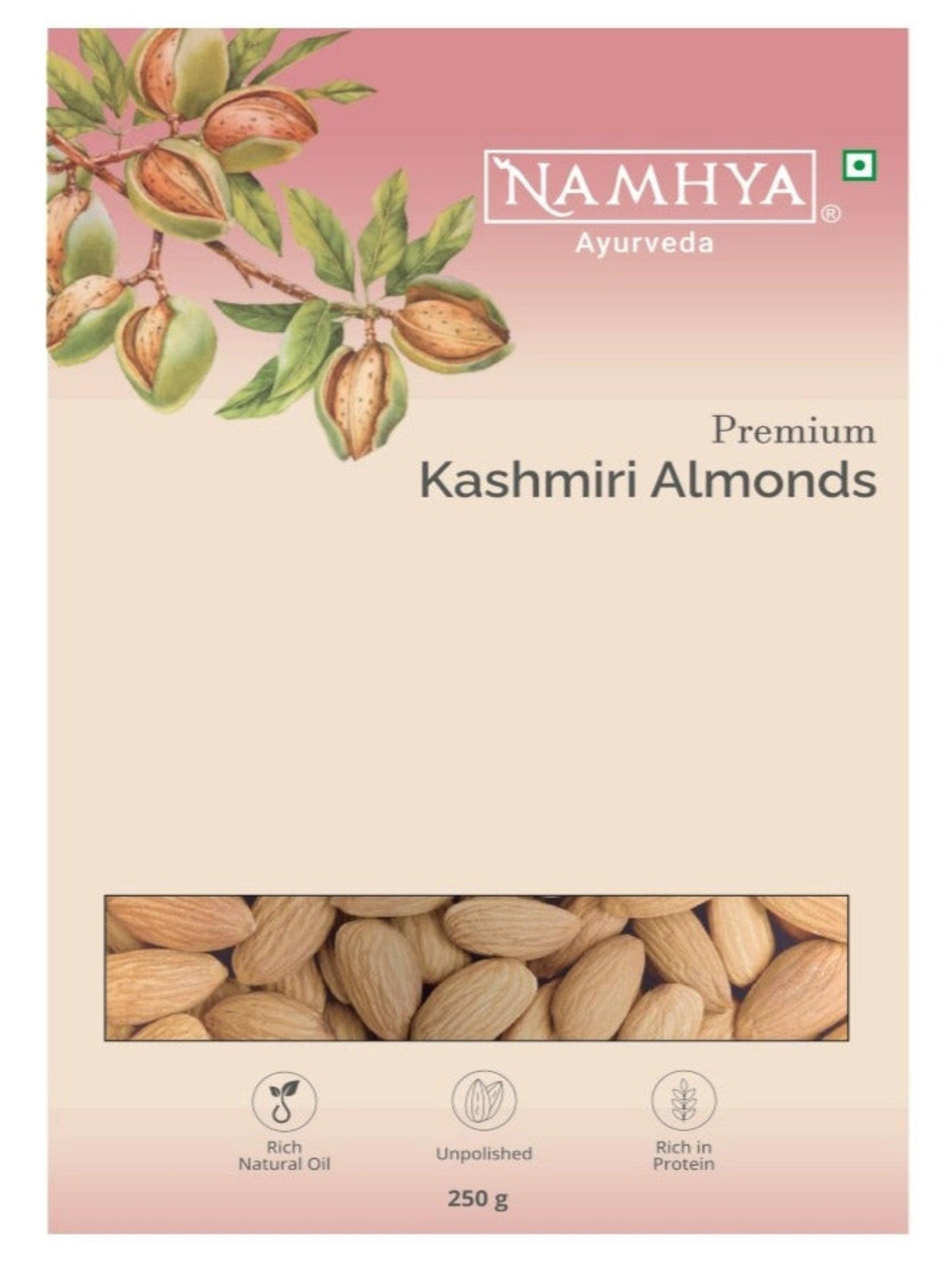 Namhya Premium Kashmiri Almond Kernels- Rich in Nutrients and Omega 3 Fatty Acids (200g)