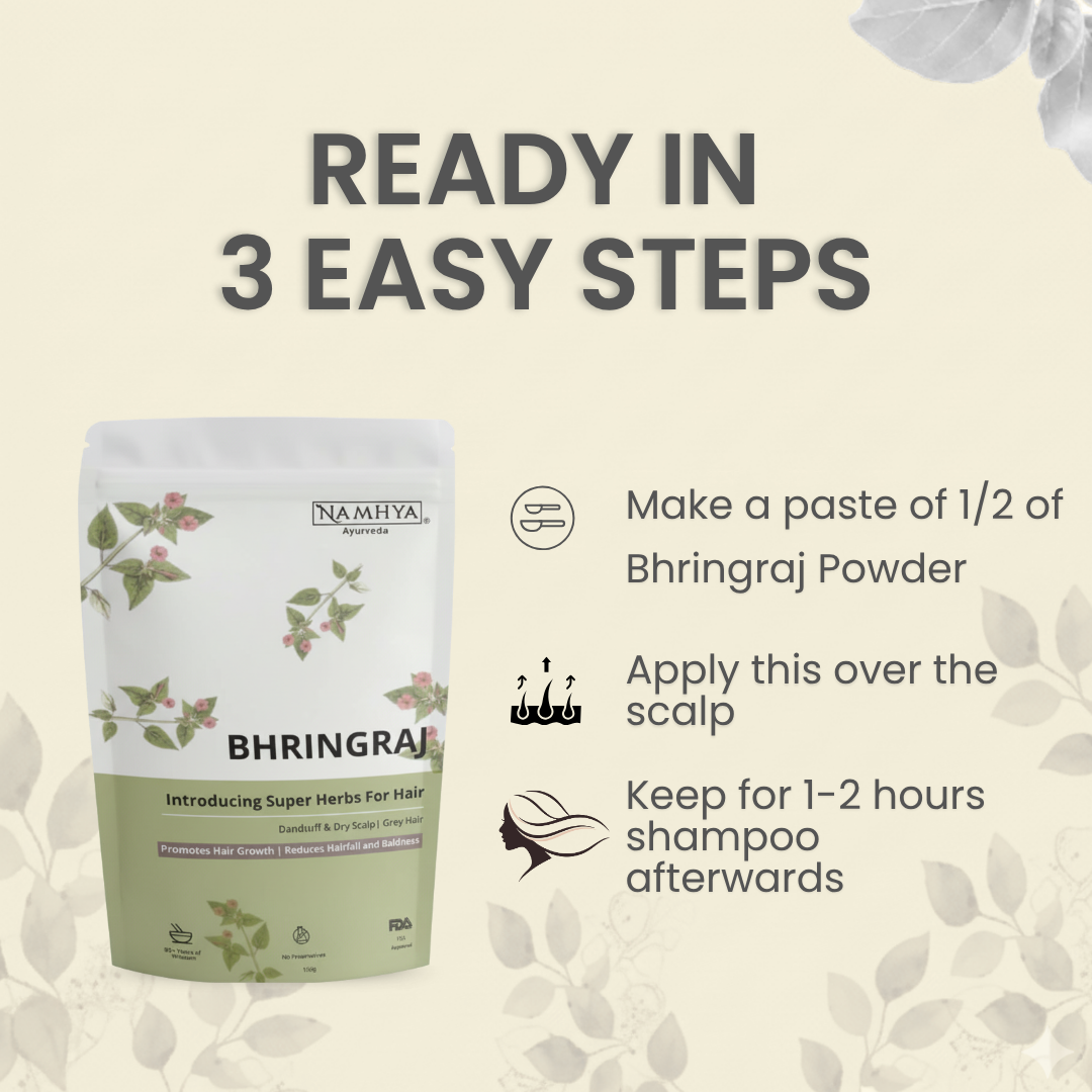 Namhya Bhringraj Powder to Prevent Hairfall & Baldness (100g)