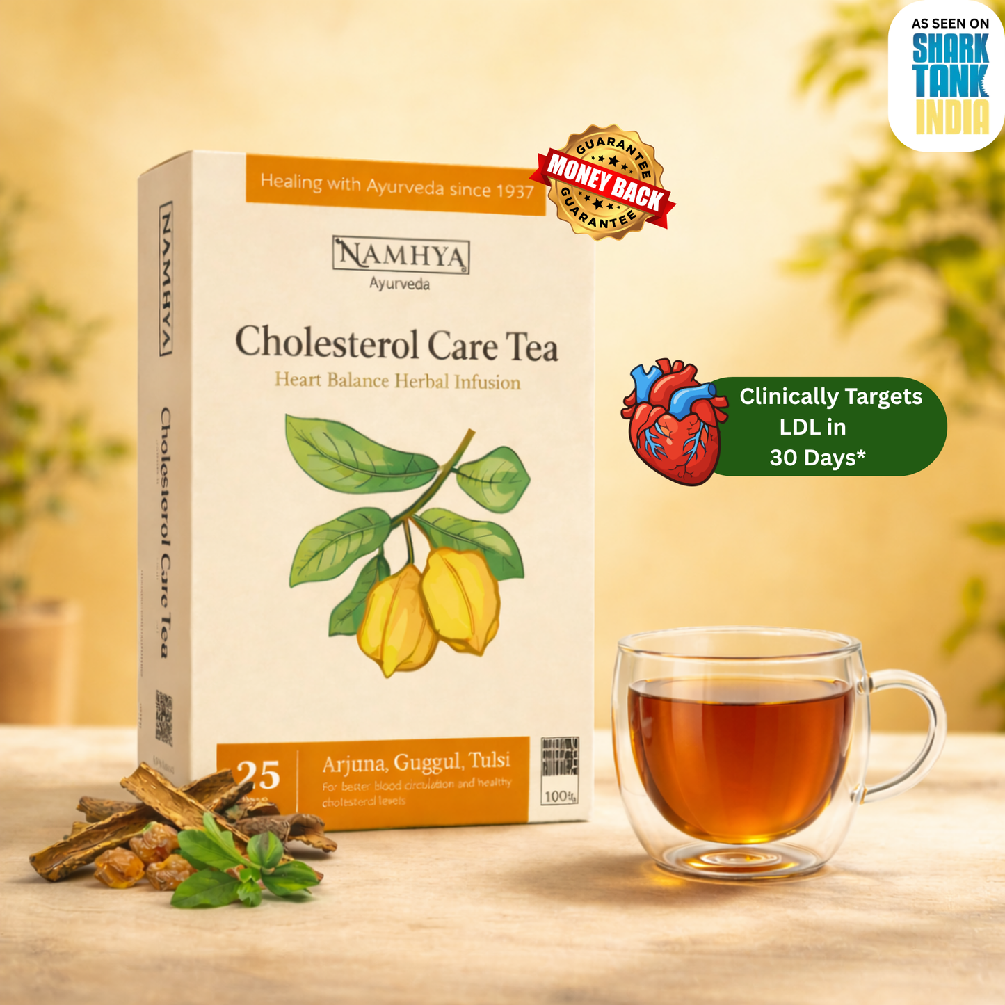 Namhya Cholesterol Care Tea | Ayurvedic Herbal Tea for Heart Health & Cholesterol Balance