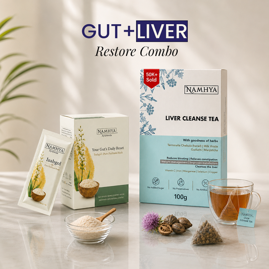 Namhya Gut + Liver Restore Combo | Psyllium Husk + Liver Cleanse Tea