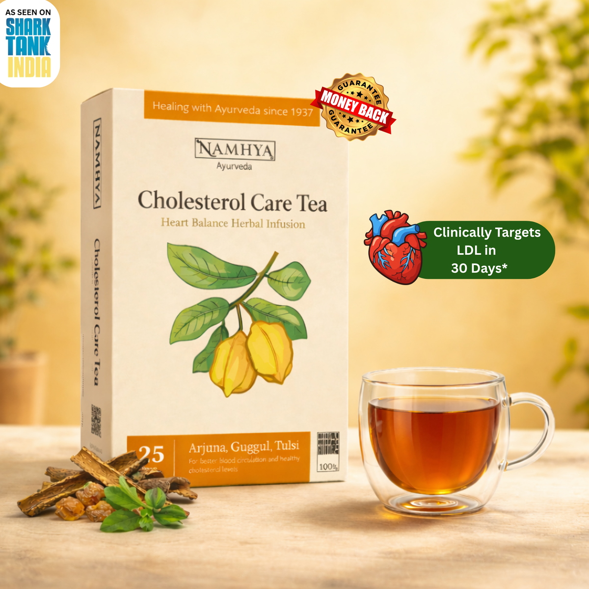 Namhya Cholesterol Care Tea | Ayurvedic Herbal Tea for Heart Health & Cholesterol Balance