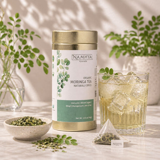 Namhya Organic Moringa Tea | 100% Pure | Weight Management | Skin and Hair Health | 20 Tea Bags