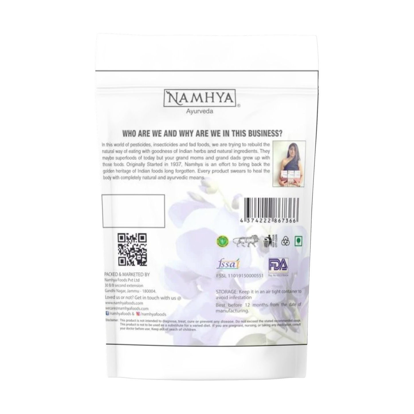 Namhya Blue Pea Tea | 28-Day Ayurvedic Blend for Stress Relief, Better Sleep & Antioxidant Boost | Sip – Calm – Glow