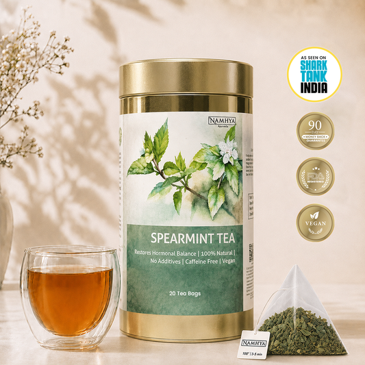 Namhya Spearmint Tea, spearmint herbal tea, caffeine free tea, natural spearmint tea, mint tea, hormonal wellness, 20 tea bags, vegan tea
