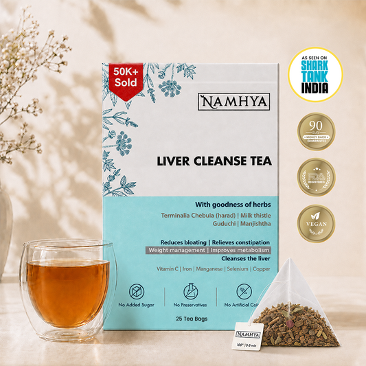 Namhya Liver Cleanse Tea, herbal liver cleanse tea, tea bags, herbal tea blend, liver health, digestive wellness