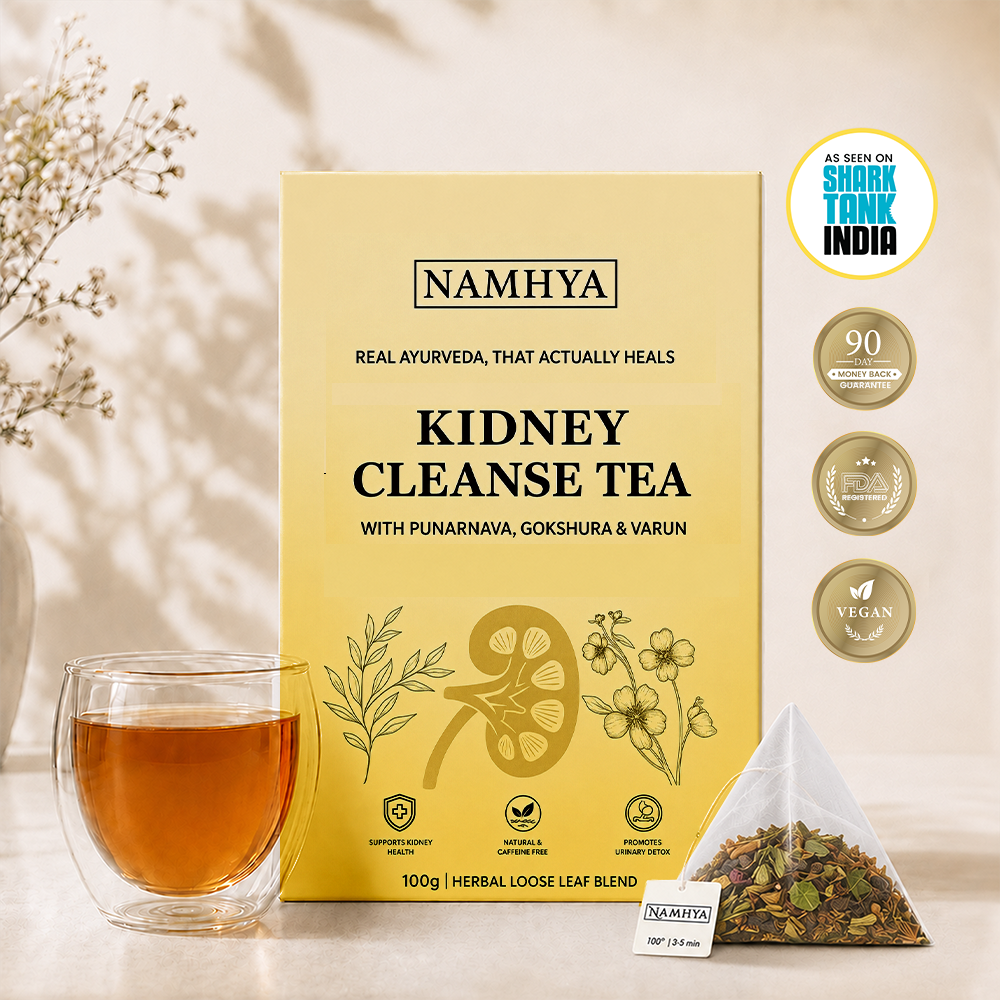 Namhya Kidney Cleanse Tea, Ayurvedic kidney tea, Punarnava, Gokshura, Varun, herbal kidney cleanse, urinary wellness, caffeine free herbal tea, 100g