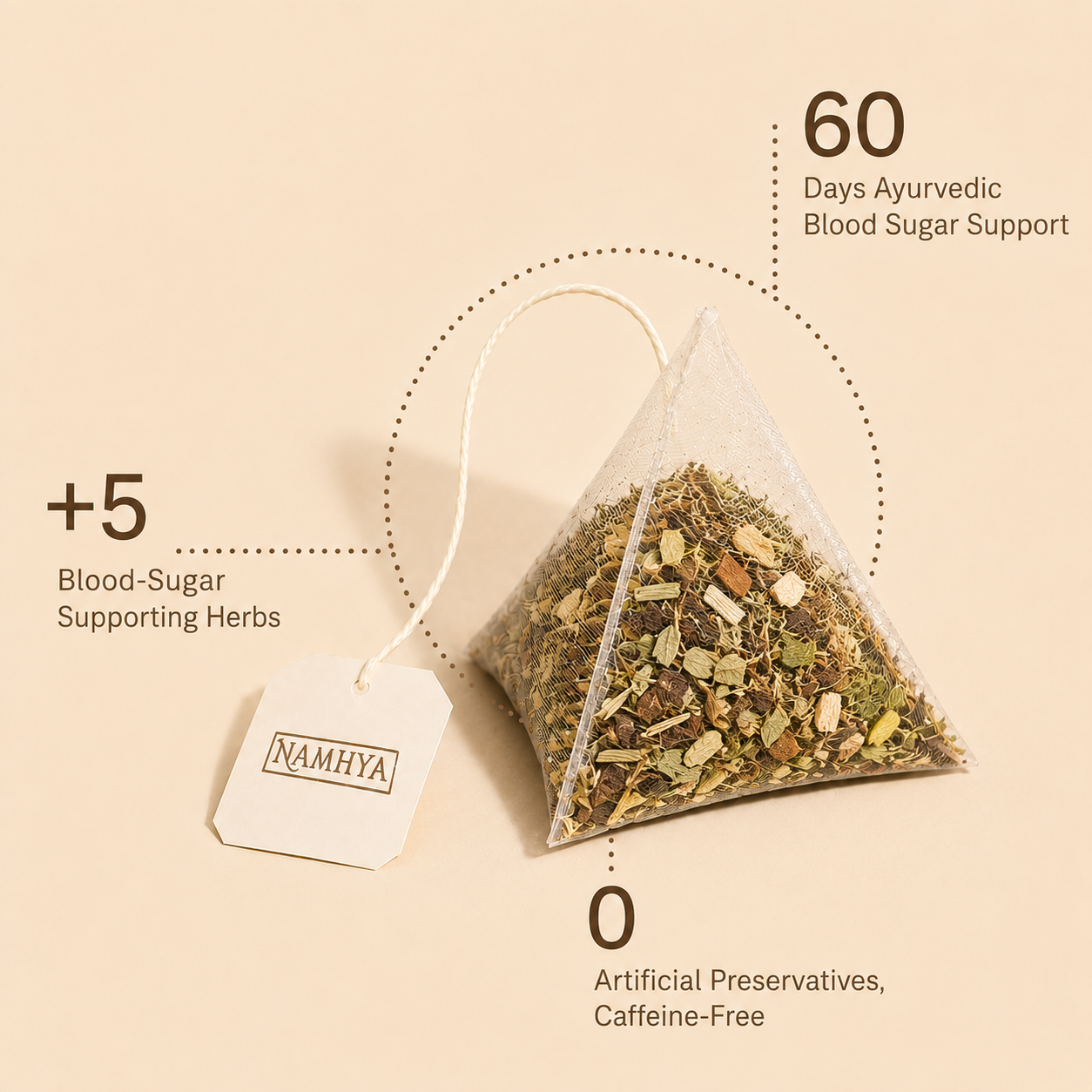Namhya Diabetic Care Tea | 60-Day Natural Ayurvedic Blend For Blood Sugar, Insulin Support & Antioxidant Benefits