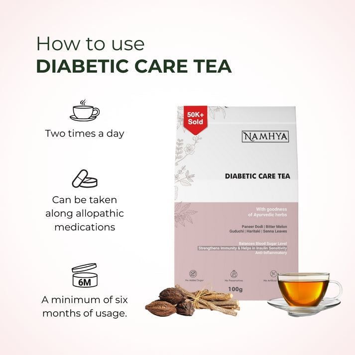 Namhya Diabetic Care Tea with Herbs Paneer Dodi, Senna Leaves