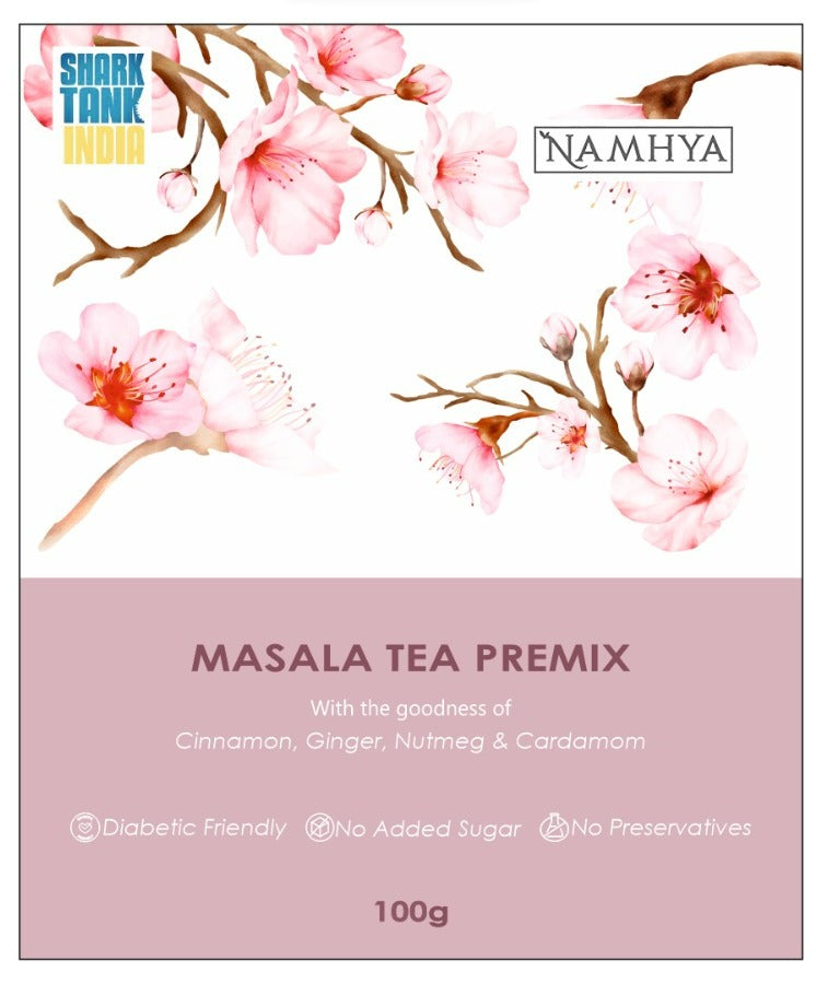 Namhya Instant Masala Tea Premix with Ayurvedic Herbs, Refreshing, Blended with Spices | 140g