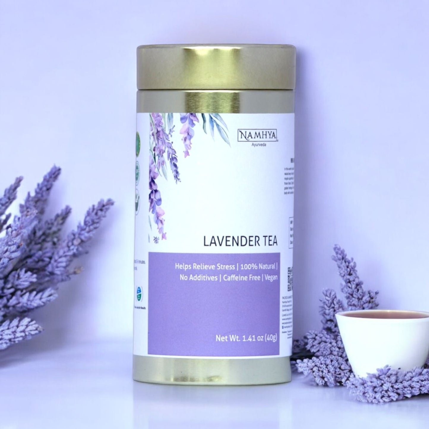 Namhya Pure Lavender Tea | Premium Quality | Stress and anxiety support | Good Sleep | 20 Tea Bags