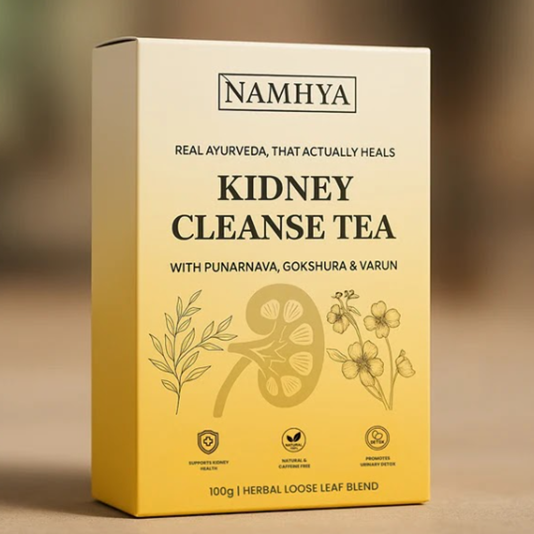 Namhya Kidney Cleanse Tea | 28-Day Ayurvedic Blend for Kidney Detox, Stone Shield & Water-Weight Relief | Sip – Flush – Revive