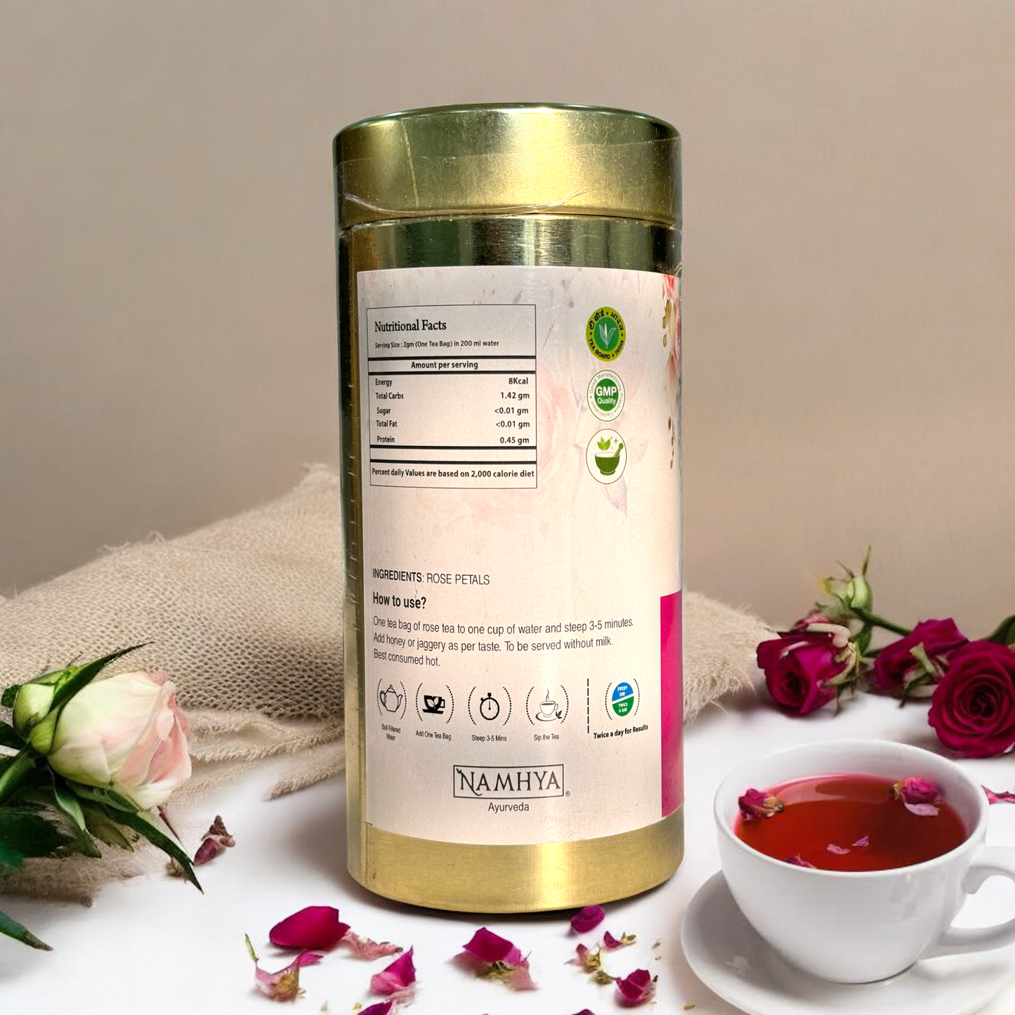 Namhya Rose Tea | Premium Quality | Skin and Hair Health| Flower Tea| 20 Tea Bags