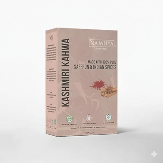 Namhya Ayurveda Kashmiri Kahwa Tea – Premium Saffron Green Tea with Cinnamon, Cardamom  – 50g